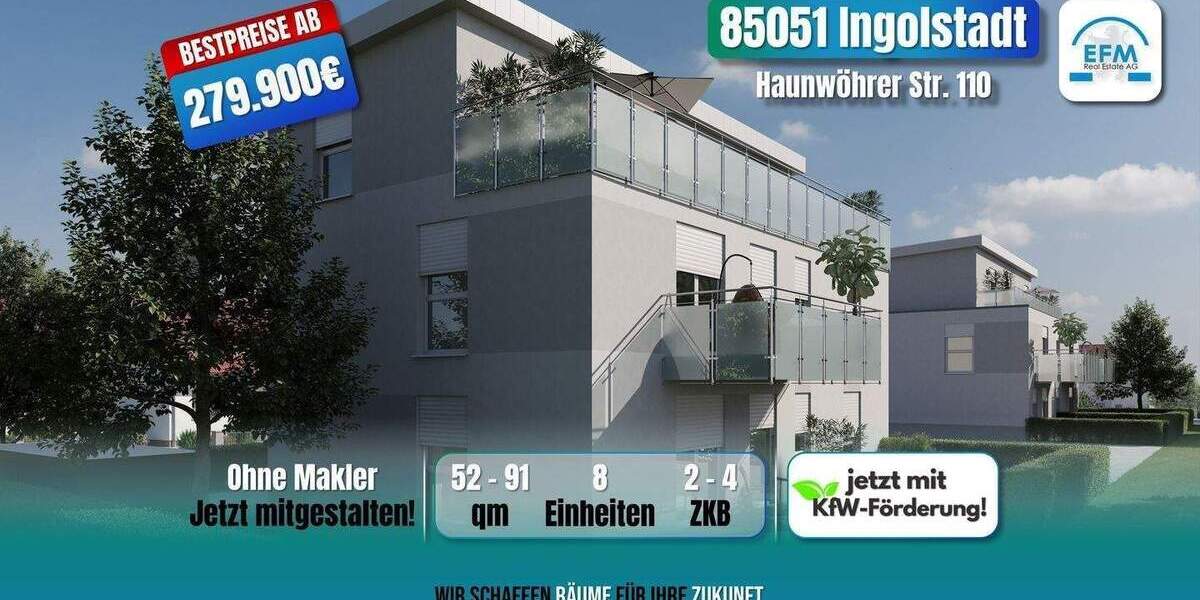 Terrassenwohnung Ingolstadt Münchener Straße - 2 Zimmer, 339.900&euro; | Angebot:25928515