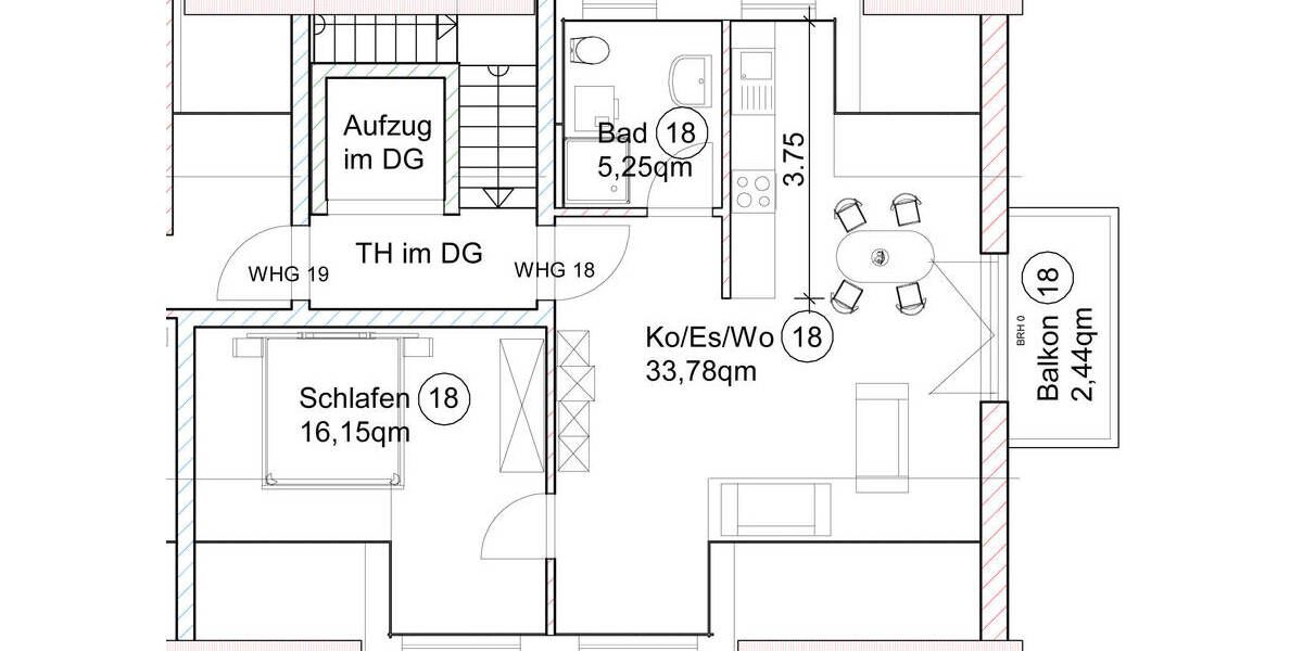 Etagenwohnung Ingolstadt Hundszell - 2 Zimmer, 57 m&sup2;, 385.000&euro; | Angebot:25796020