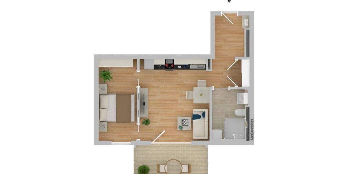 Etagenwohnung Münchsmünster - 2 Zimmer, 46 m&sup2;, 600&euro; | Angebot:25836654