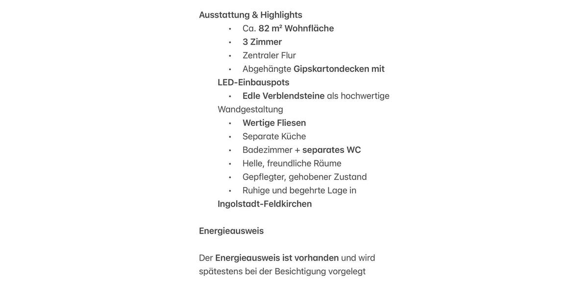 Etagenwohnung Ingolstadt Nordost - 3 Zimmer, 82 m&sup2;, 319.000&euro; | Angebot:24427057