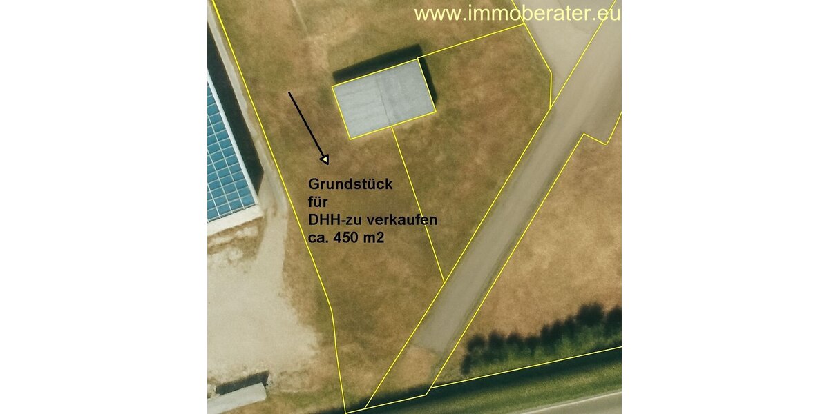Nähe Schrobenhausen Baugrund für DHH-zu verk. Fläche ca. 450 m² Anbau an bestehendes DH ortsüblich erschlossen! - Grundstück Waidhofen | Angebot:22910791