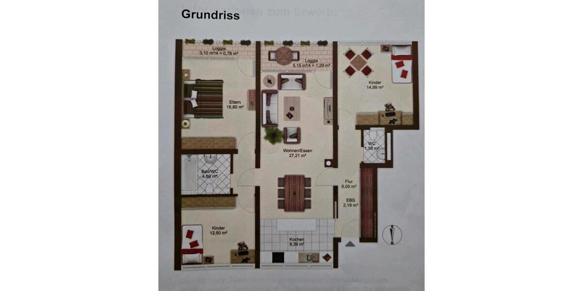 Etagenwohnung Ingolstadt Friedrichshofen-Hollerstauden - 4 Zimmer, 98 m&sup2;, 375.000&euro; | Angebot:26429500