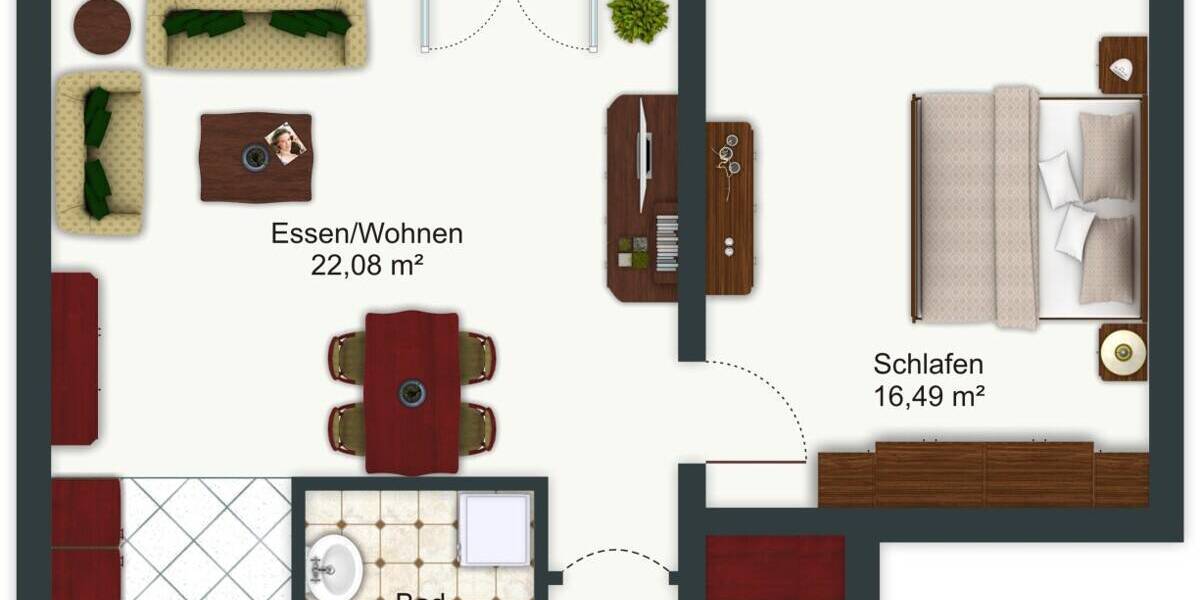 Etagenwohnung Schrobenhausen - 2 Zimmer, 53 m&sup2;, 146.000&euro; | Angebot:25971352