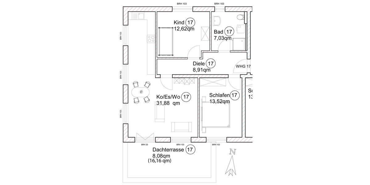 Etagenwohnung Ingolstadt Hundszell - 3 Zimmer, 82 m&sup2;, 550.000&euro; | Angebot:25662375