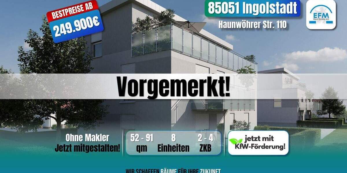 Terrassenwohnung Ingolstadt Münchener Straße - 2 Zimmer, 249.900&euro; | Angebot:26695801