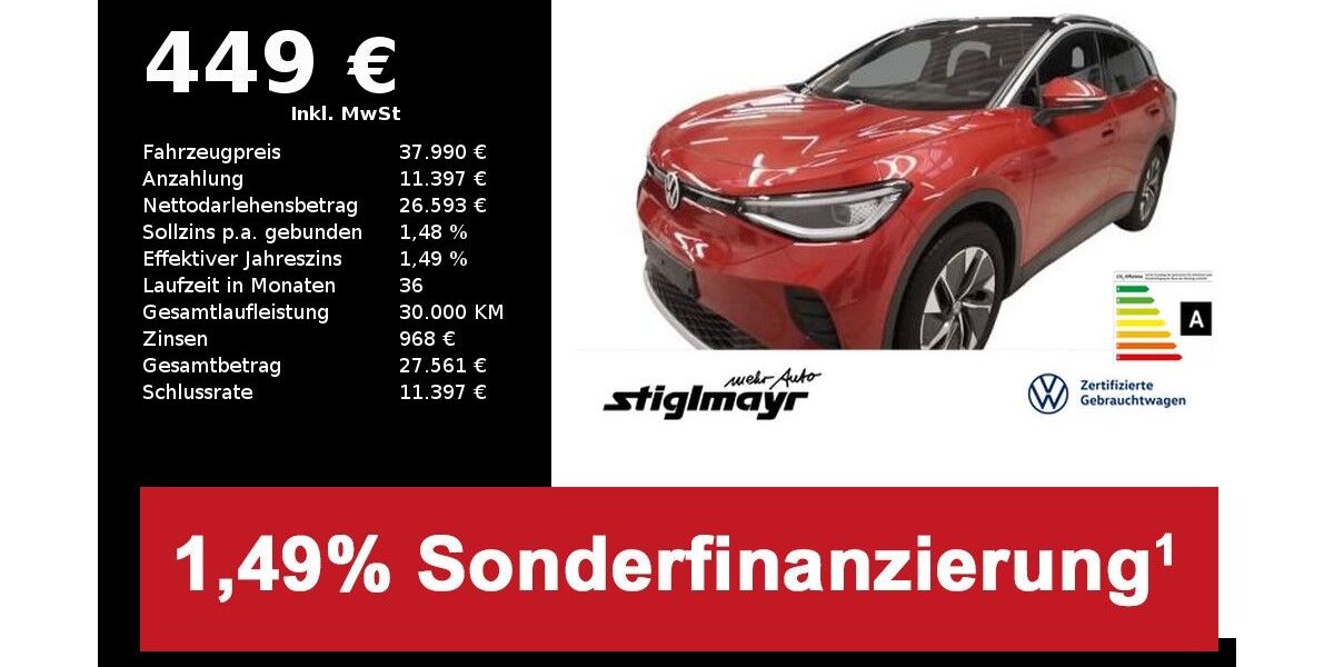 VW ID.4 14.355 km 37.990 &euro; Pfaffenhofen/Ilm 85276