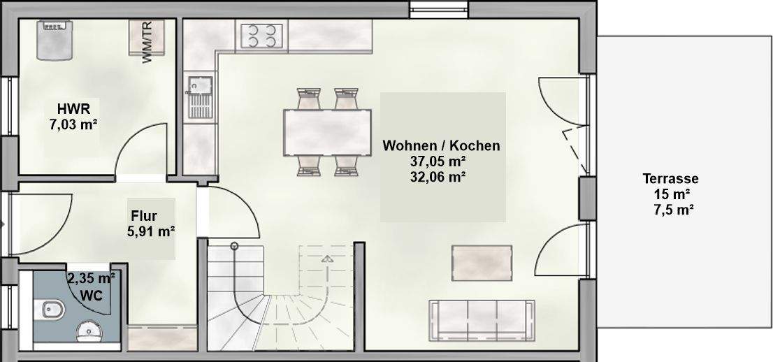 Doppelhaushälfte Hohenwart - 5 Zimmer, 133 m&sup2;, 596.000&euro; | Angebot:25661124