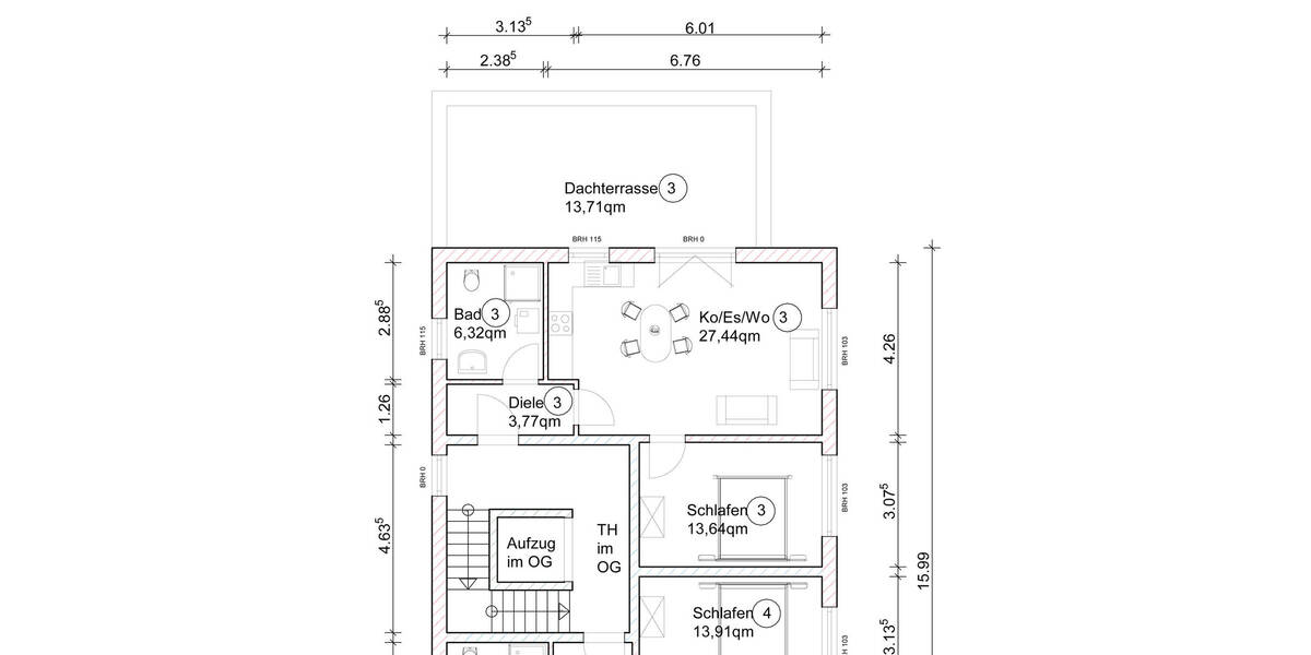 Etagenwohnung Ingolstadt Hundszell - 2 Zimmer, 64 m&sup2;, 431.000&euro; | Angebot:25768715