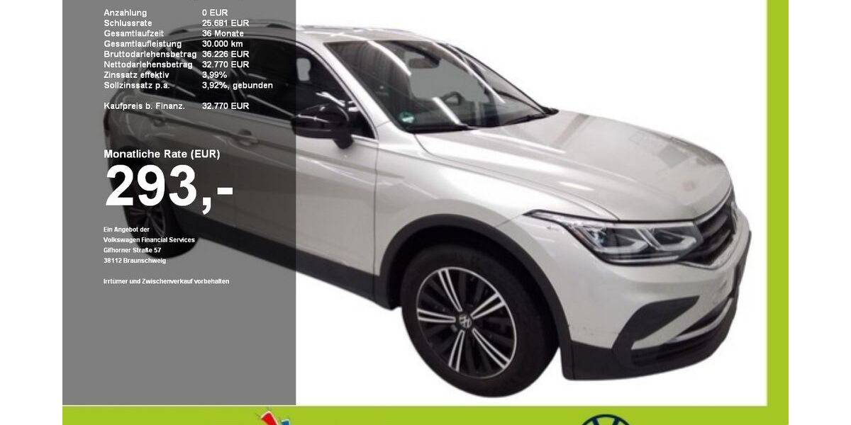 VW Tiguan 15.382 km 32.490 &euro; Mainburg 84048