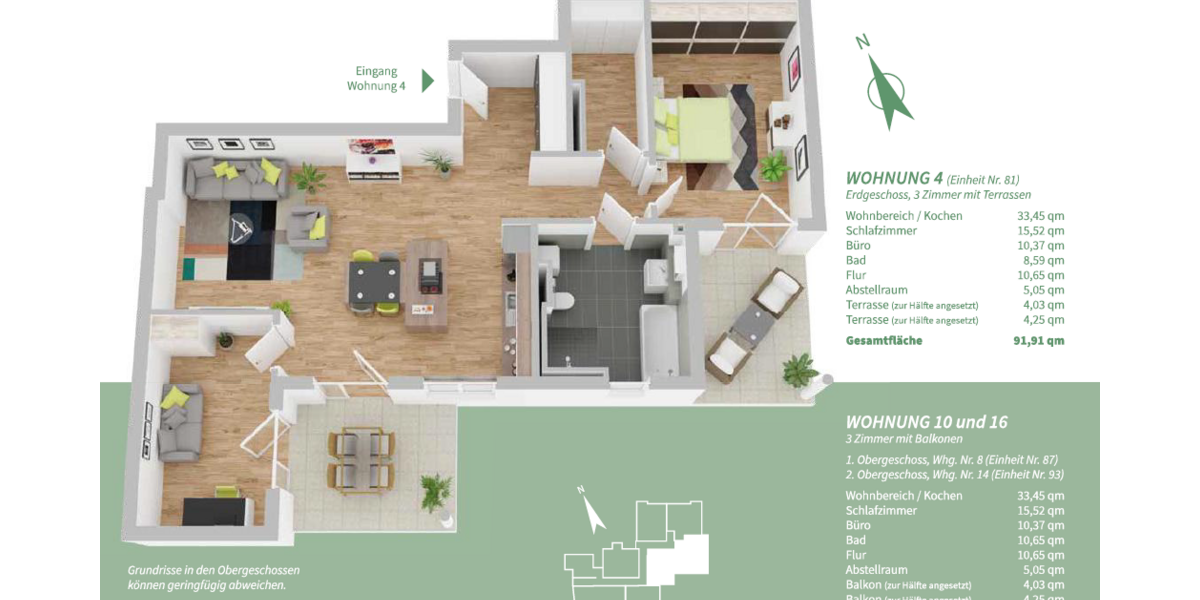 Etagenwohnung Manching - 3 Zimmer, 92 m&sup2;, 546.864&euro; | Angebot:25477565