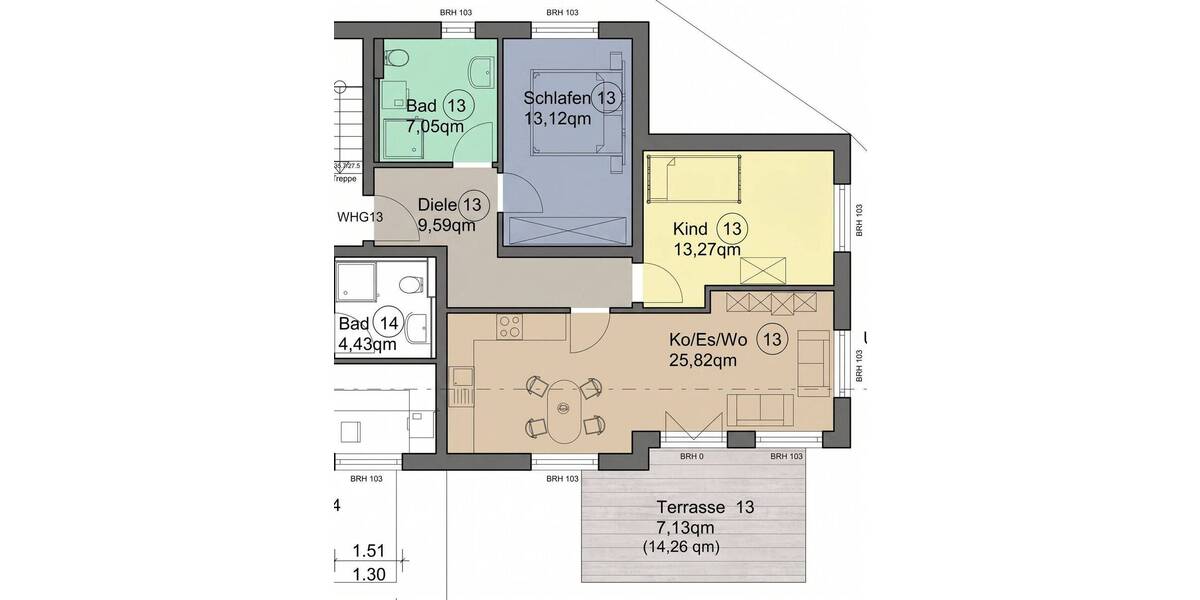 Etagenwohnung Ingolstadt Hundszell - 3 Zimmer, 76 m&sup2;, 510.000&euro; | Angebot:26217495