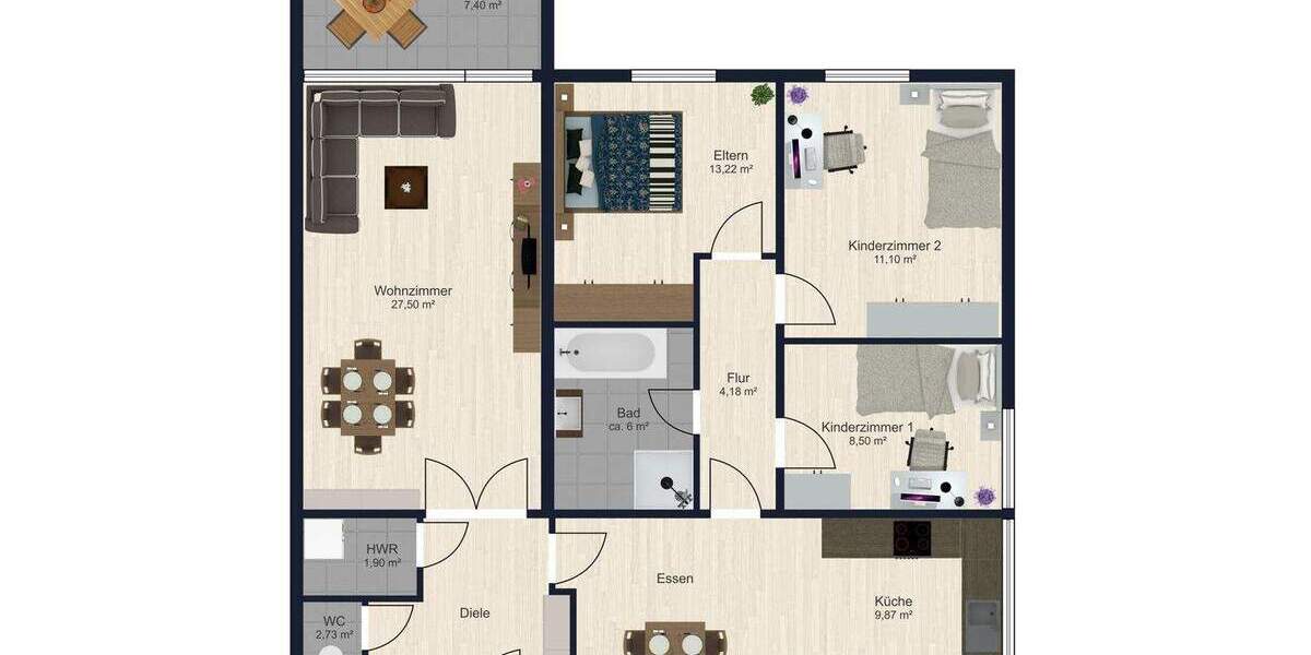 Etagenwohnung Ingolstadt Friedrichshofen-Hollerstauden - 5 Zimmer, 108 m&sup2;, 349.000&euro; | Angebot:25775987