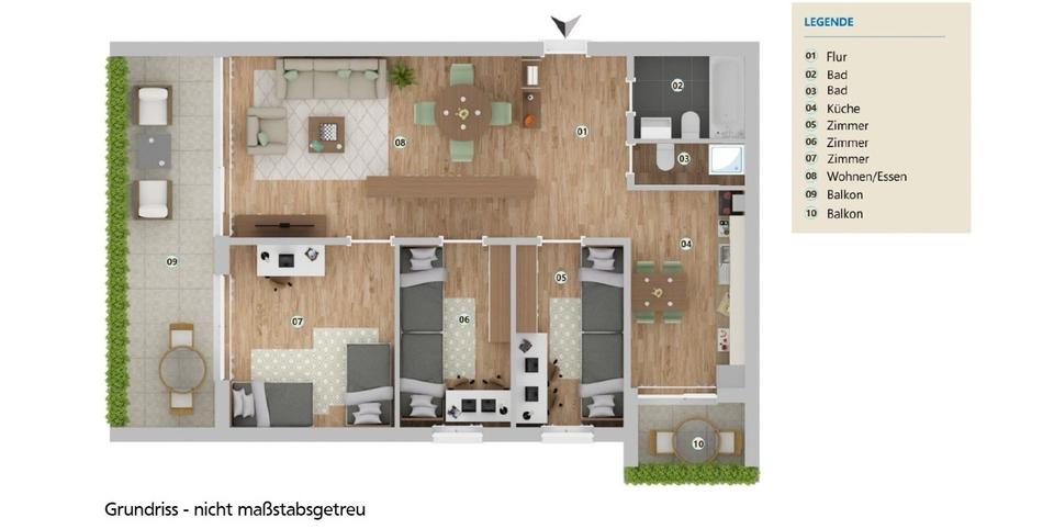 Etagenwohnung Ingolstadt Münchener Straße - 4 Zimmer, 84 m&sup2;, 349.000&euro; | Angebot:25148285