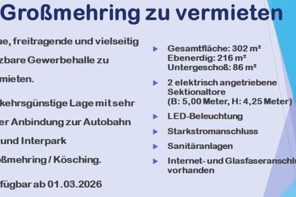 Gewerbeobjekt Großmehring - 2.060&euro; | Angebot:25176661