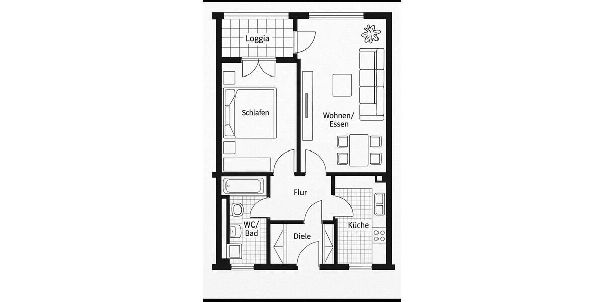 Etagenwohnung Ingolstadt - 2 Zimmer, 61 m&sup2;, 950&euro; | Angebot:27599818