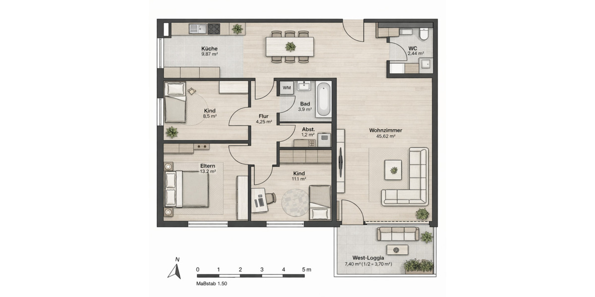 Hochparterre Ingolstadt - 4.5 Zimmer, 108 m&sup2;, 349.000&euro; | Angebot:25943087