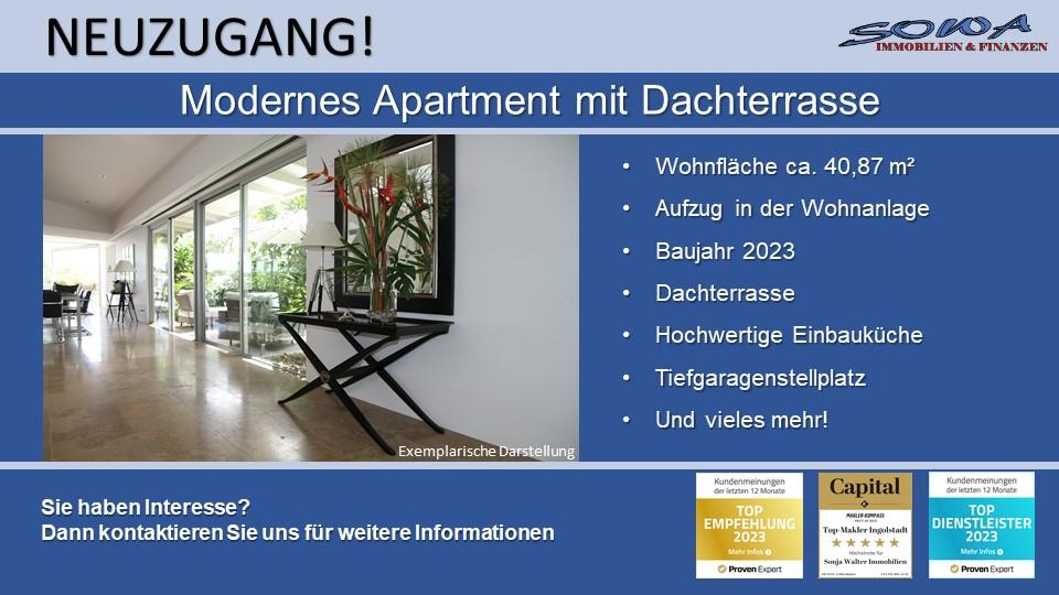 Hochwertiges Penthouse Apartment mit großzügiger Dachterrasse und TG-Stellplatz in zentrumsnaher Lage in Neuburg - Ein Objekt von Ihrem Immobilienexperten SOWA Immobilien und Finanzen - 1- Neuburg | Angebot:22256655