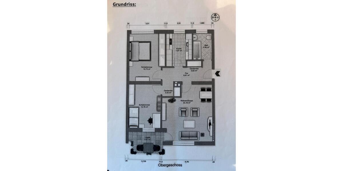 Etagenwohnung Lenting - 3 Zimmer, 74 m&sup2;, 375.000&euro; | Angebot:26607122