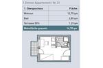 Etagenwohnung Ingolstadt Nordost - 1 Zimmer, 17 m&sup2;, 560&euro; | Angebot:27535390