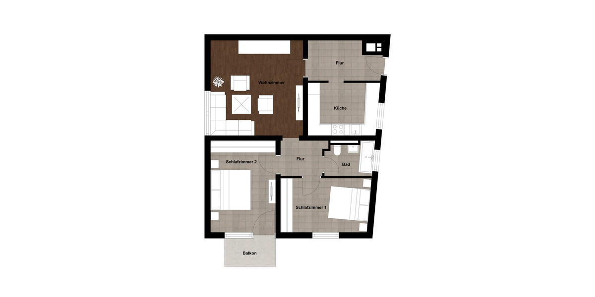 Etagenwohnung Ingolstadt Nordost - 3 Zimmer, 70 m&sup2;, 258.000&euro; | Angebot:26016143