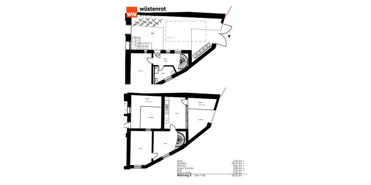 Etagenwohnung Ingolstadt / Ingolstadt Ingolstadt - 2 Zimmer, 53 m&sup2;, 295.000&euro; | Angebot:25266823
