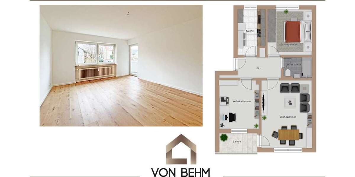 Etagenwohnung Ingolstadt Nordost - 3 Zimmer, 67 m&sup2;, 950&euro; | Angebot:25088223