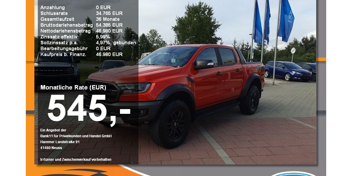Ford Raptor 62.000 km 41.980 &euro; Neustadt / Donau 93333