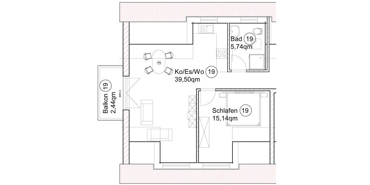 Etagenwohnung Ingolstadt Hundszell - 2 Zimmer, 62 m&sup2;, 420.000&euro; | Angebot:25668684