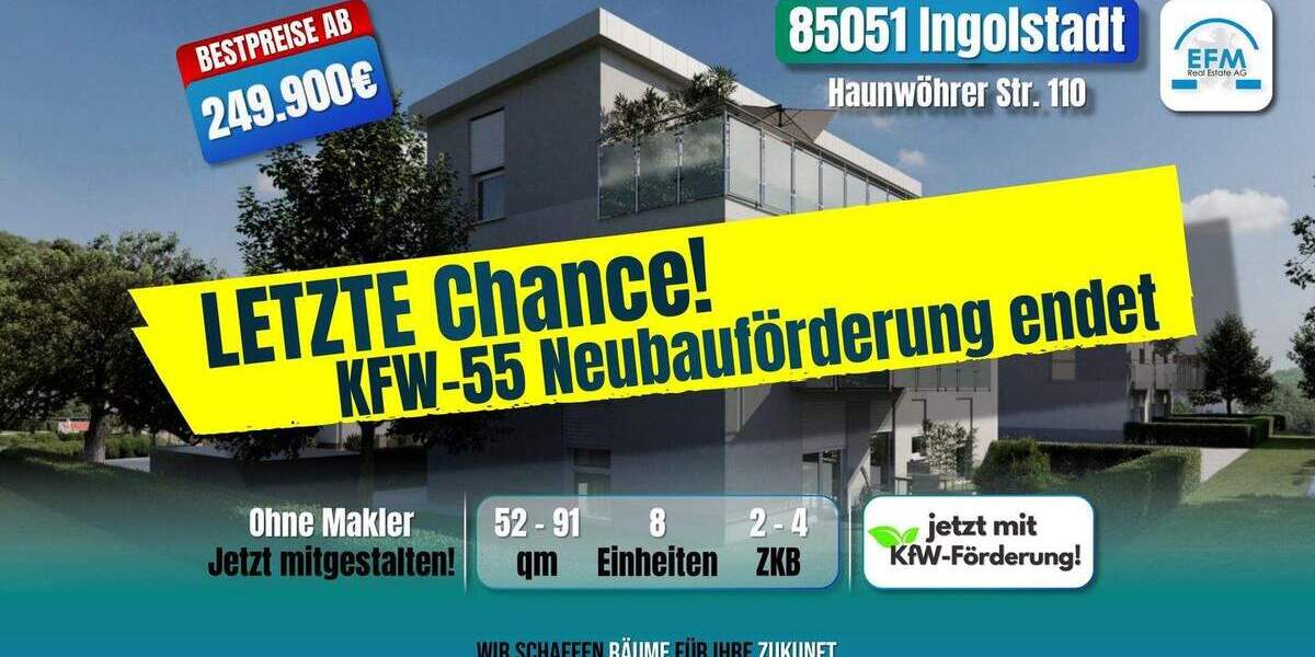 Terrassenwohnung Ingolstadt Münchener Straße - 2 Zimmer, 339.900&euro; | Angebot:26514993