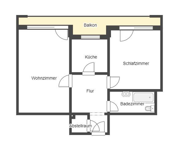 Etagenwohnung Ingolstadt Friedrichshofen-Hollerstauden - 2 Zimmer, 58 m&sup2;, 638&euro; | Angebot:26450517