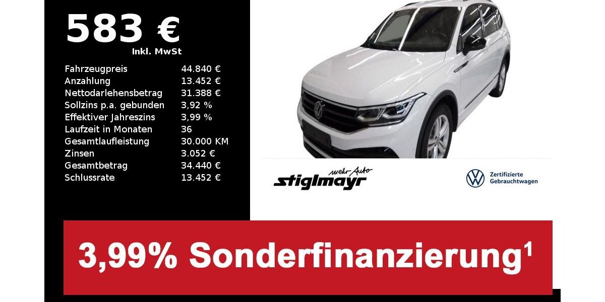 VW Tiguan Allspace 13.172 km 44.840 &euro; Pfaffenhofen/Ilm 85276