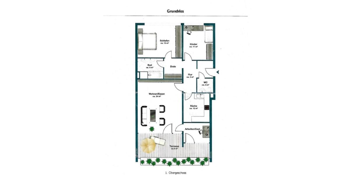 Etagenwohnung Ingolstadt - 3 Zimmer, 89 m&sup2;, 359.999&euro; | Angebot:25712881