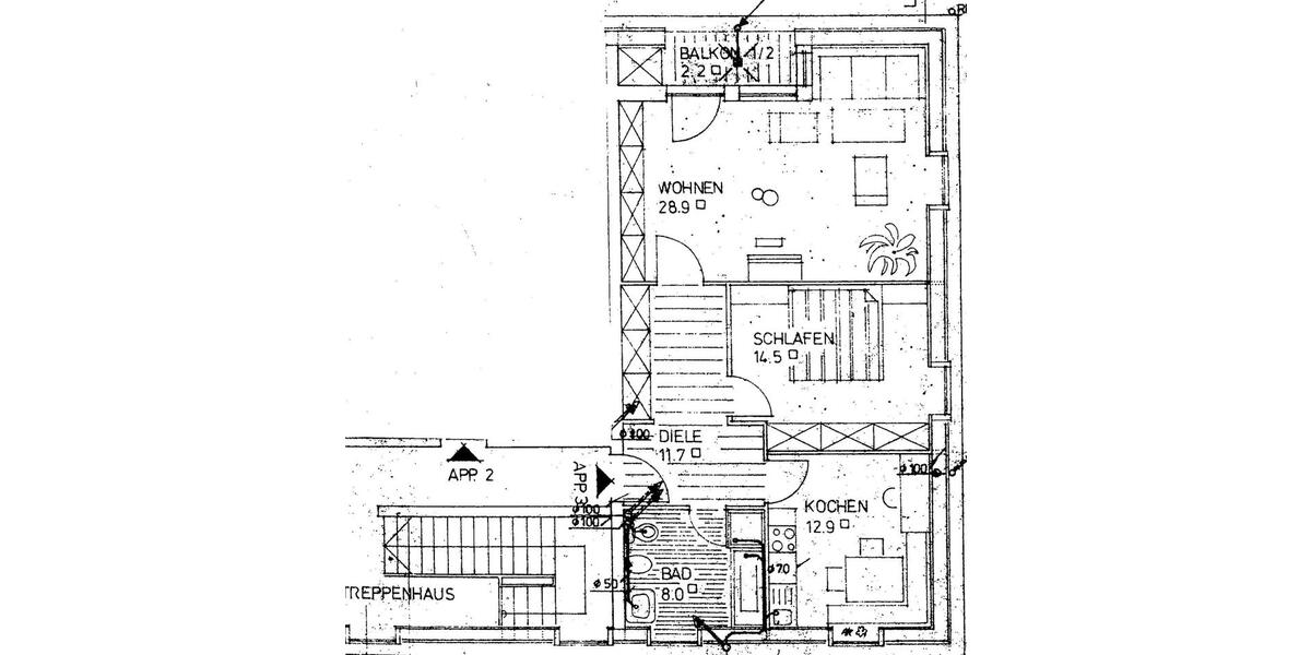 Dachgeschoßwohnung Ingolstadt Friedrichshofen-Hollerstauden - 2 Zimmer, 75 m&sup2;, 850&euro; | Angebot:25791186