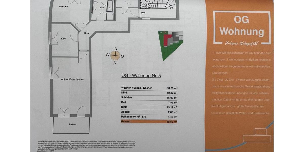 Etagenwohnung Ingolstadt Südost - 3.5 Zimmer, 89 m&sup2;, 459.000&euro; | Angebot:27077345