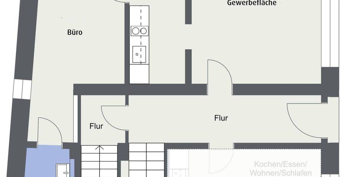 Gewerbeobjekt Ingolstadt Altstadt Südwest - 2 Zimmer, 44 m&sup2;, 682&euro; | Angebot:26796377