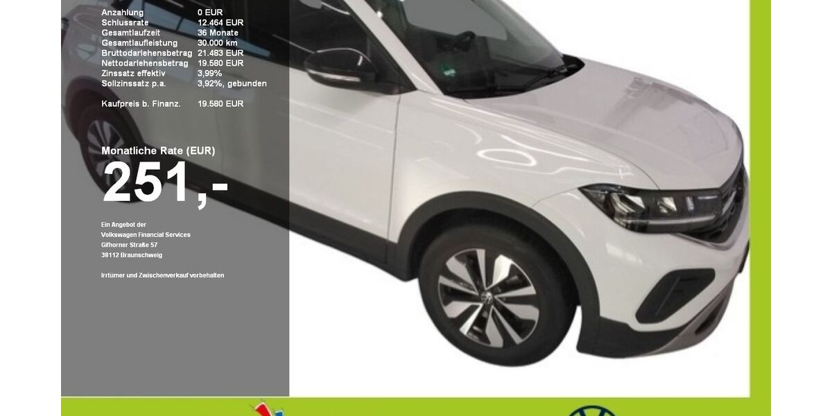 VW T-Cross 3.144 km 18.648 &euro; Mainburg 84048