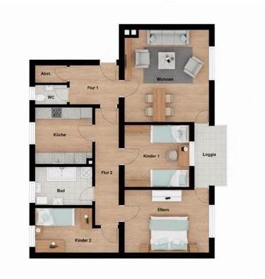 Etagenwohnung Großmehring - 4 Zimmer, 95 m&sup2;, 415.000&euro; | Angebot:24962329