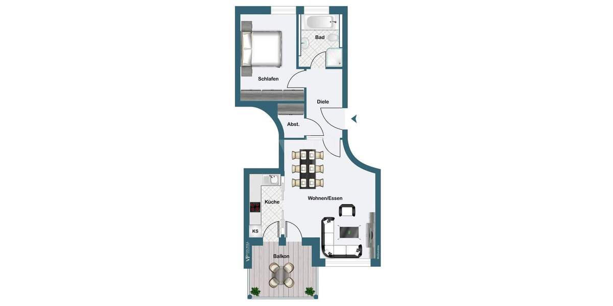 Etagenwohnung Ingolstadt Friedrichshofen-Hollerstauden - 2 Zimmer, 57 m&sup2;, 255.000&euro; | Angebot:25686606