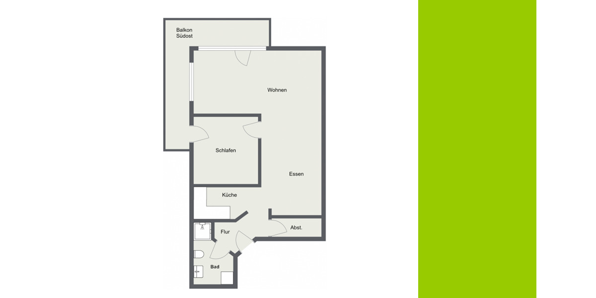 Etagenwohnung Ingolstadt Haunwöhr - 2 Zimmer, 70 m&sup2;, 249.000&euro; | Angebot:26470660