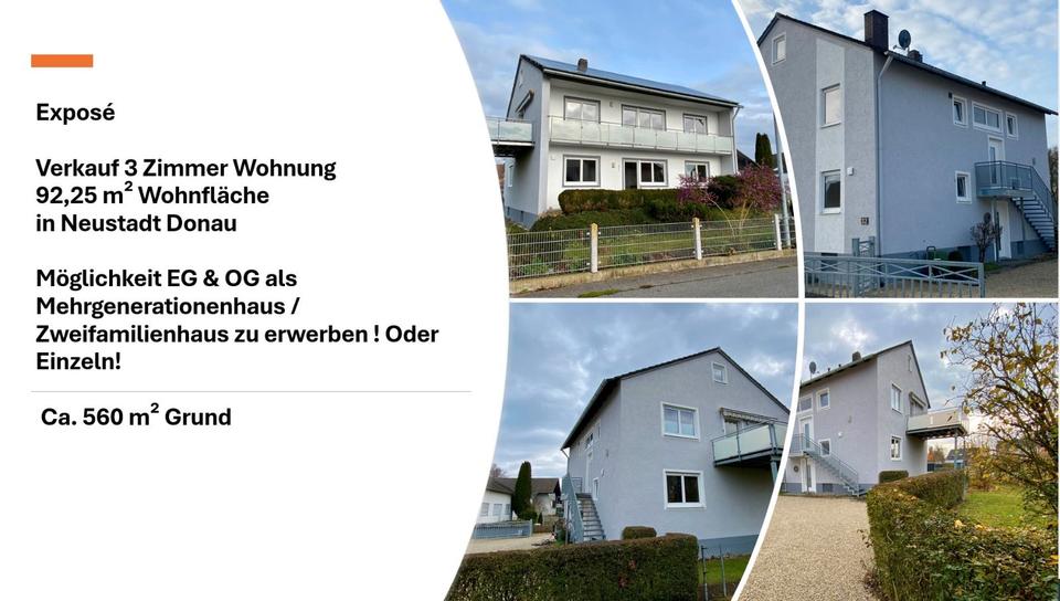 Etagenwohnung Neustadt an der Donau - 3 Zimmer, 93 m&sup2;, 313.000&euro; | Angebot:25995710