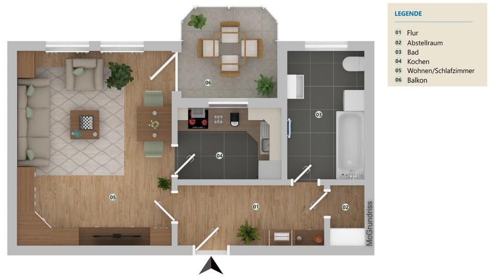 Erdgeschoßwohnung Ingolstadt Friedrichshofen-Hollerstauden - 1 Zimmer, 41 m&sup2;, 500&euro; | Angebot:25219195