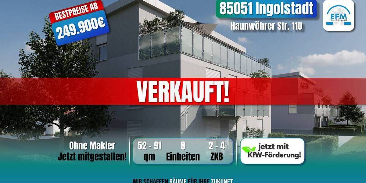 Terrassenwohnung Ingolstadt Münchener Straße - 2 Zimmer, 339.900&euro; | Angebot:26713882