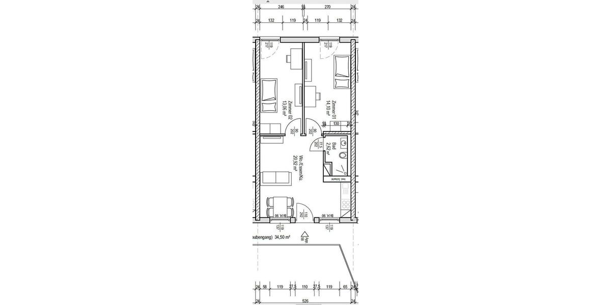 Etagenwohnung Ingolstadt Nordost - 3 Zimmer, 51 m&sup2;, 970&euro; | Angebot:25879351