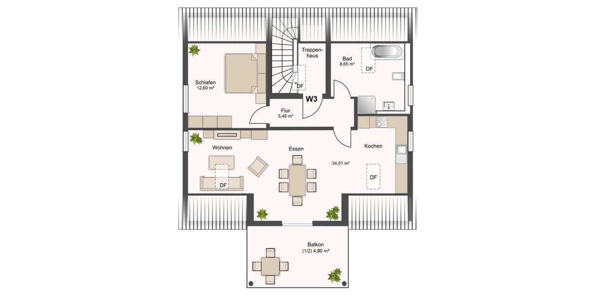 Dachgeschoßwohnung Ingolstadt - 2 Zimmer, 67 m&sup2;, 930&euro; | Angebot:25960649