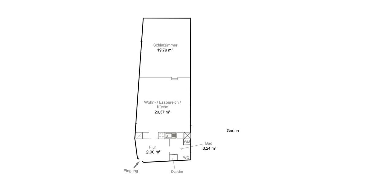 Erdgeschoßwohnung Neustadt an der Donau - 2 Zimmer, 46 m&sup2;, 570&euro; | Angebot:25942815