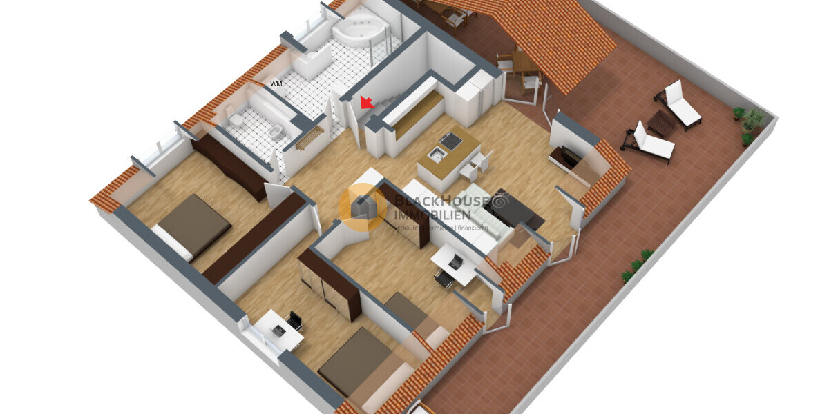 Eine Perle - Penthouse mit 100m² Dachterrasse und Platz für 4 Autos - Einfamilienhaus Wettstetten | Angebot:26652679