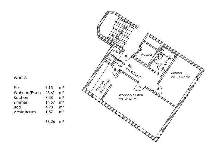 Etagenwohnung Ingolstadt - 2 Zimmer, 66 m&sup2;, 329.000&euro; | Angebot:25880957