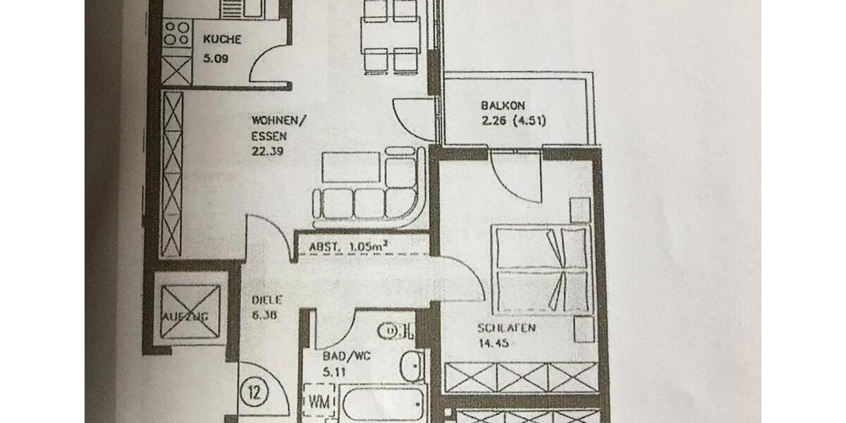 Etagenwohnung Ingolstadt - 2 Zimmer, 57 m&sup2;, 265.000&euro; | Angebot:27279468