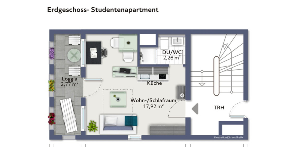 Erdgeschoßwohnung Eichstätt - 1 Zimmer, 23 m&sup2;, 320&euro; | Angebot:24350847
