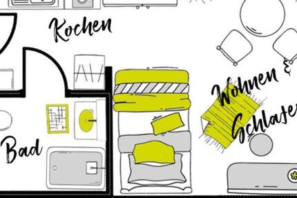 Wohnung Ingolstadt Nordost - 1 Zimmer, 22 m&sup2;, 486&euro; | Angebot:25568305